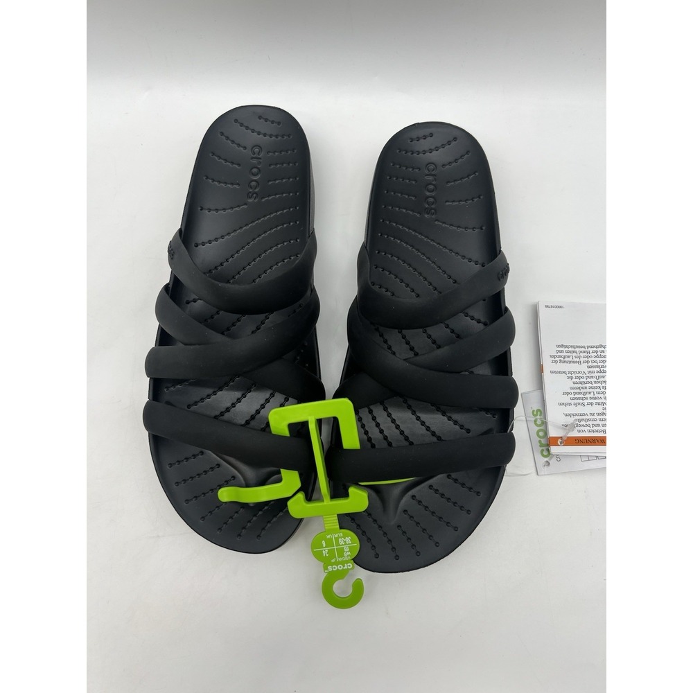 Crocs Splash Strappy Sandals Black 208217-001 women sandal Sz 8